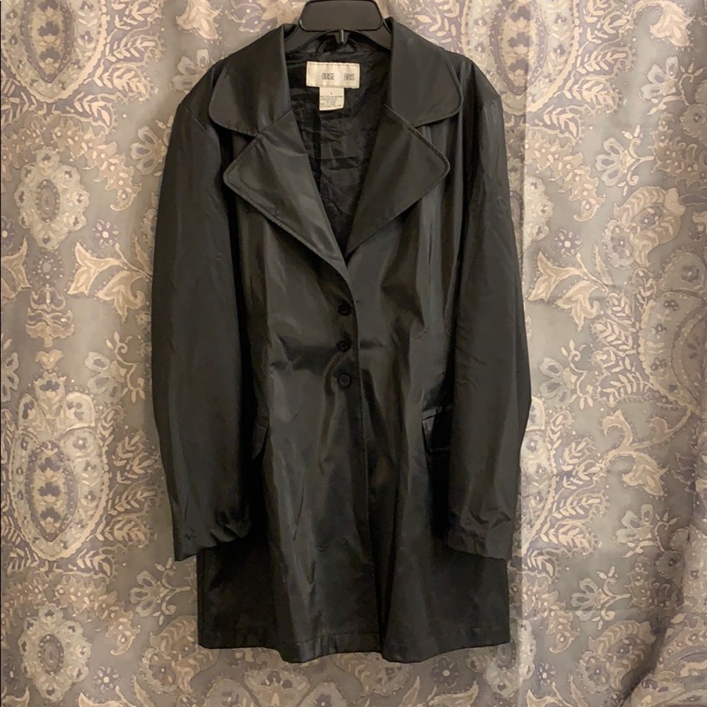 Black button rain coat